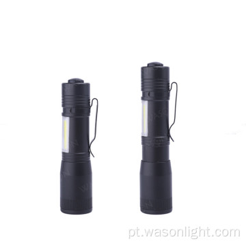 Lanterna compacta mini-clip de bolso AA com zoom